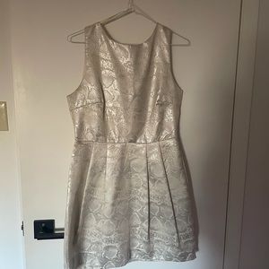 Silver and white beautiful dress for parties.